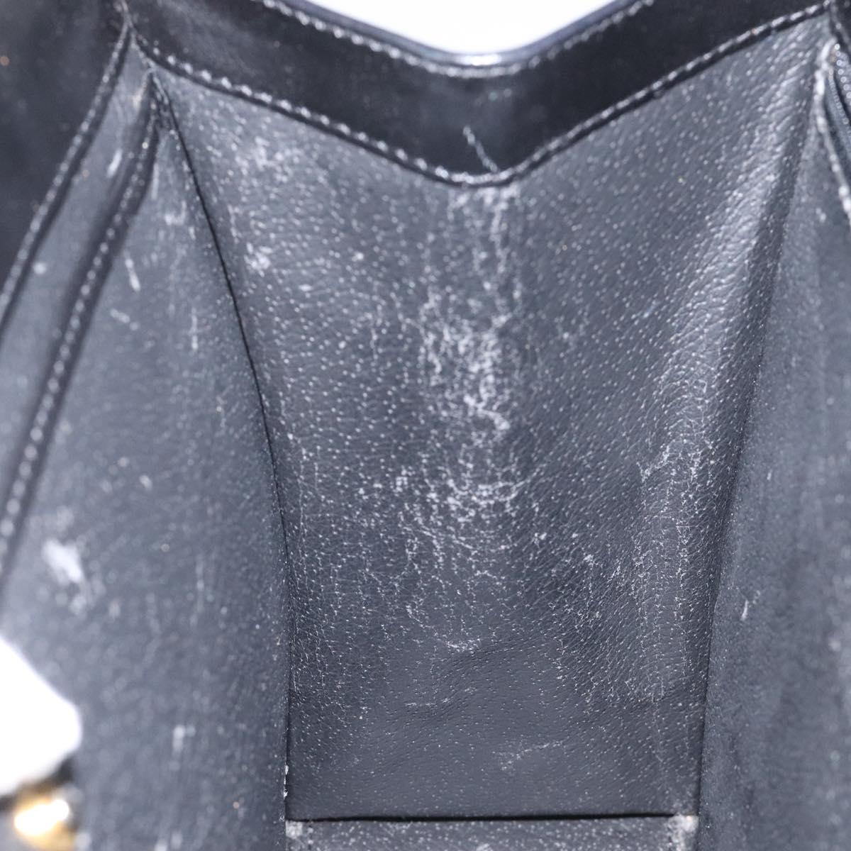 CELINE Macadam Canvas Shoulder Bag PVC Leather Black Gold Auth MY004