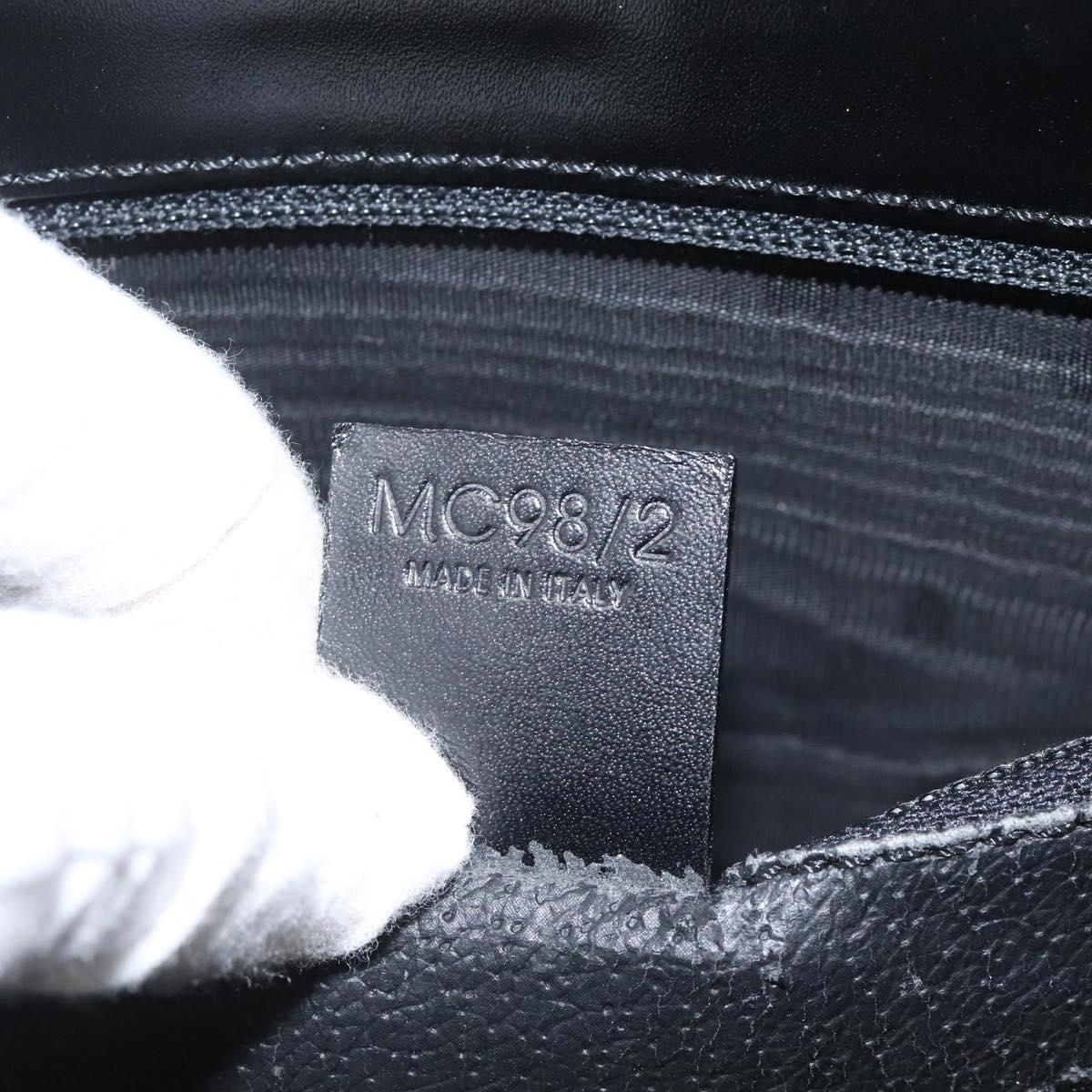 CELINE Macadam Canvas Shoulder Bag PVC Leather Black Gold Auth MY004