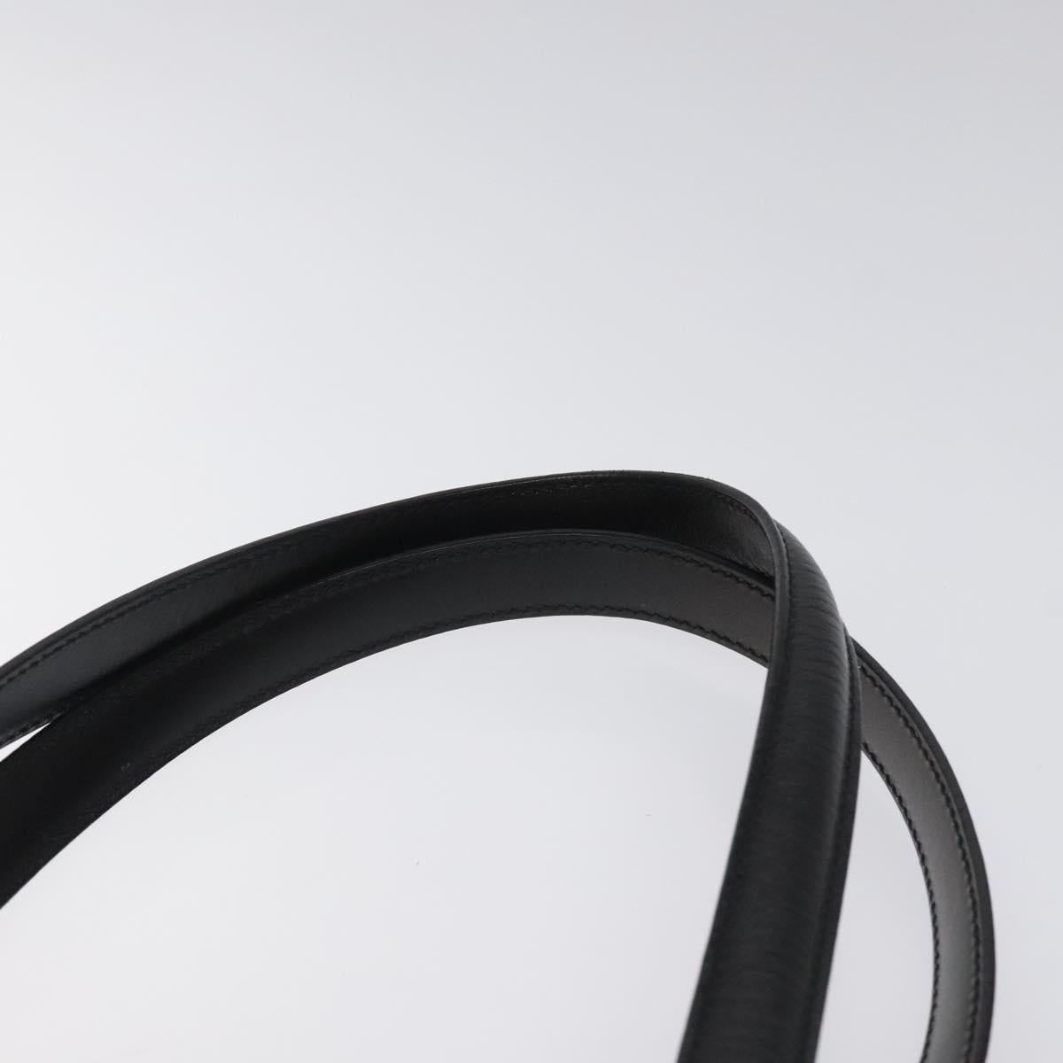 CELINE Macadam Canvas Shoulder Bag PVC Leather Black Gold Auth MY004