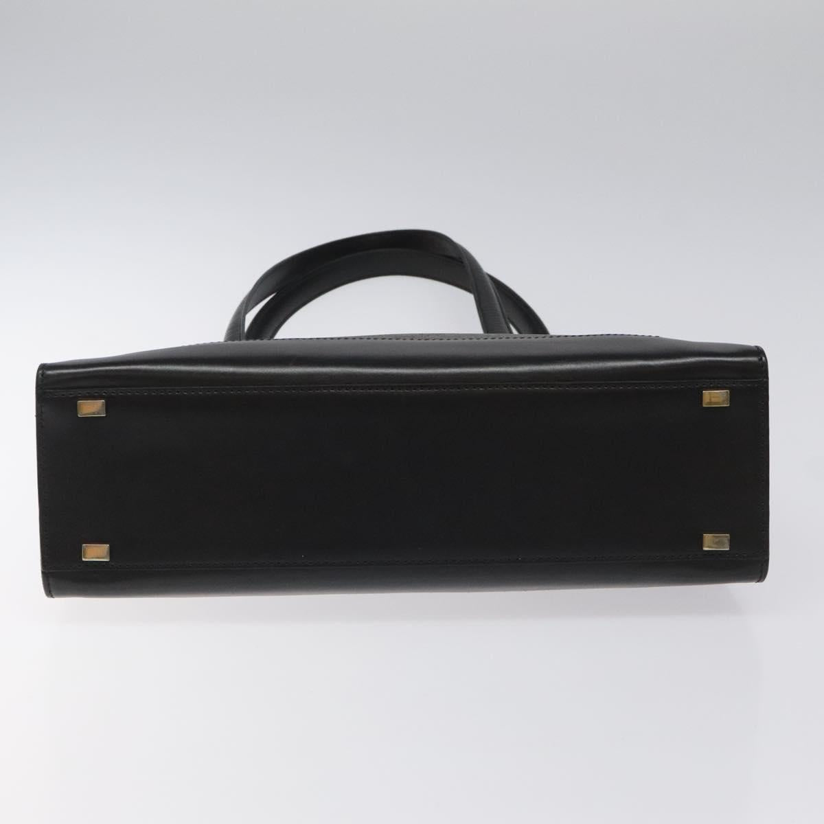 CELINE Macadam Canvas Shoulder Bag PVC Leather Black Gold Auth MY004