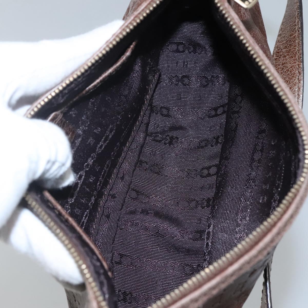 CELINE Shoulder Bag Leather Brown Auth MY023