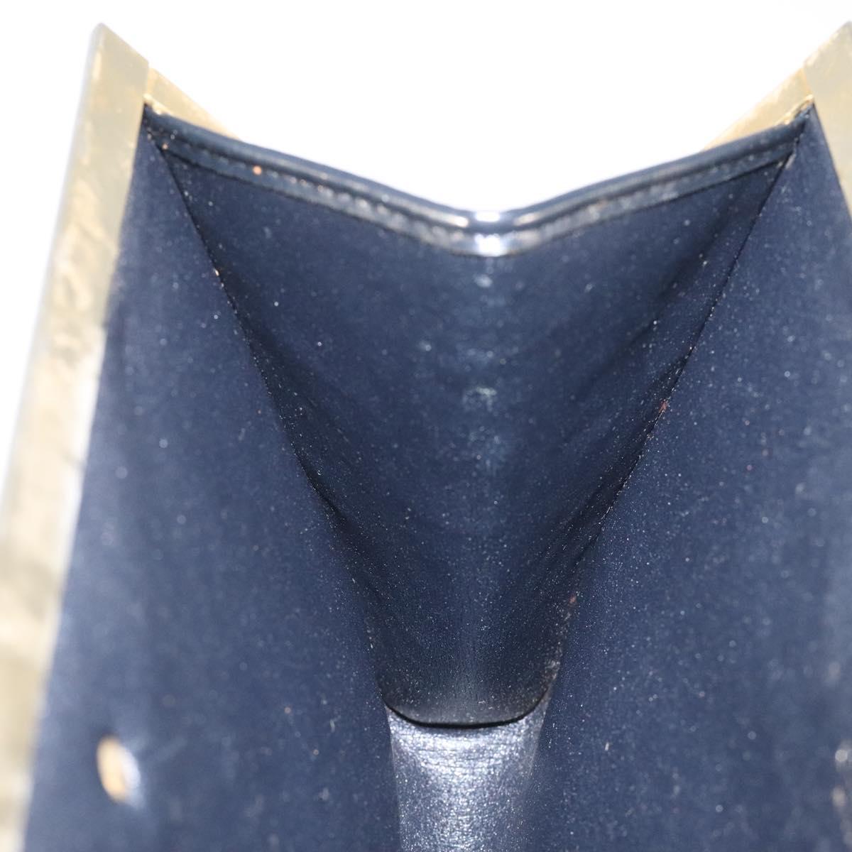 Christian Dior Trotter Canvas Clutch Bag Navy Gold Auth MY031