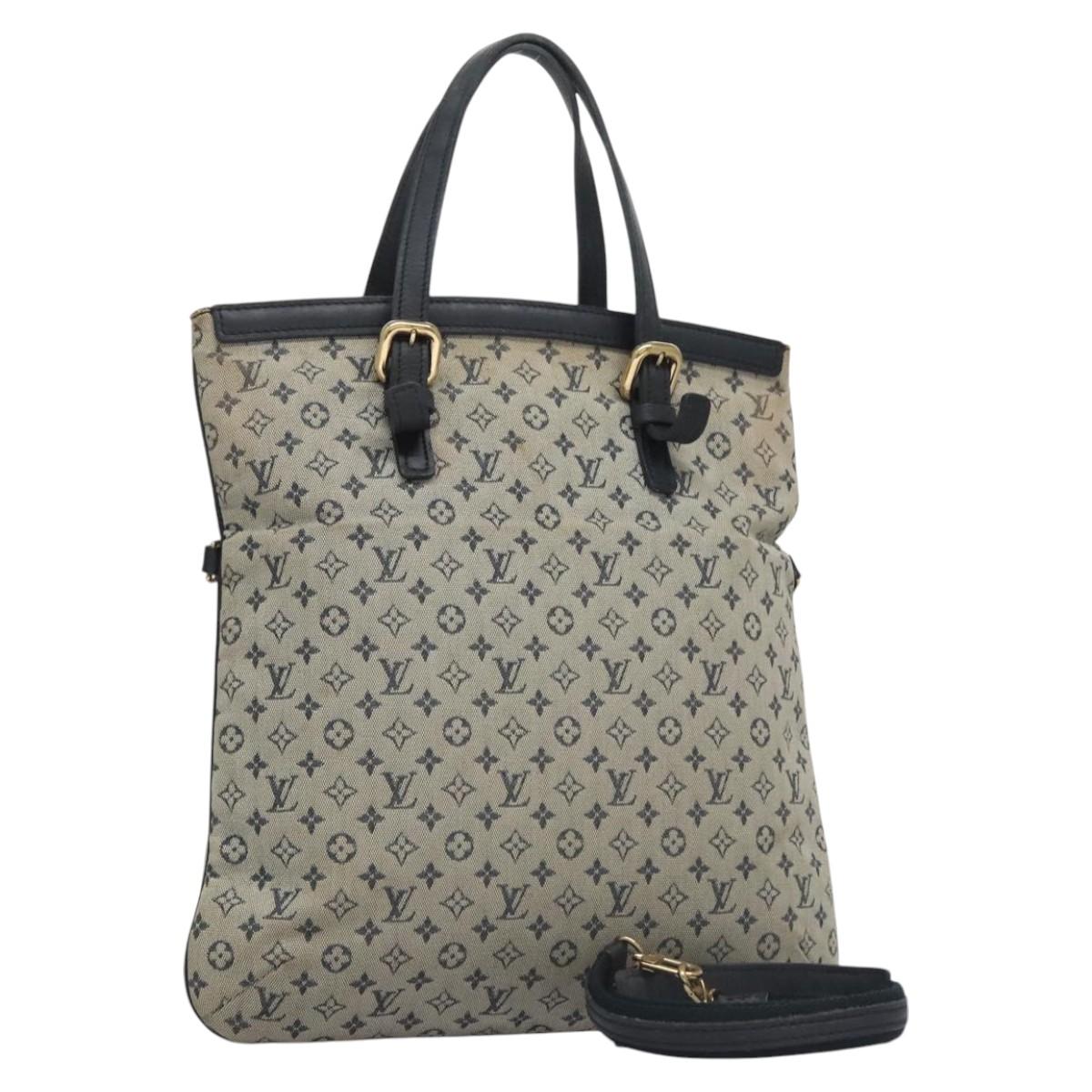 LOUIS VUITTON Monogram Mini Françoise Tote Bag 2way Blue M92208 LV Auth MY037