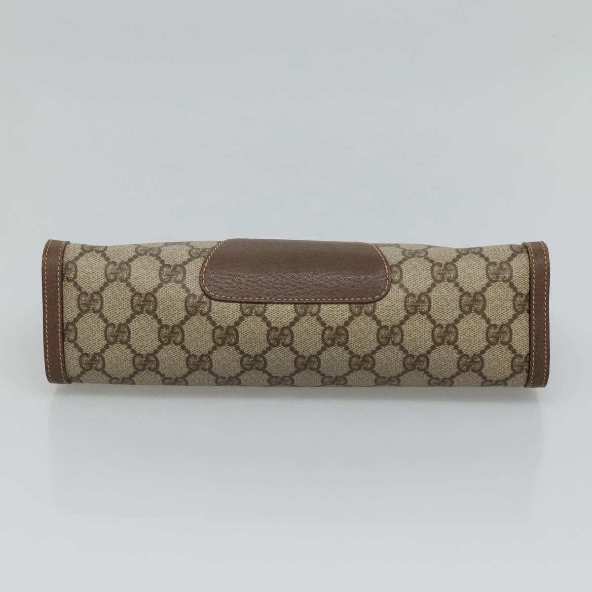 GUCCI GG Supreme Web Sherry Line Clutch Bag PVC Beige Red 156 01 033 Auth MY044