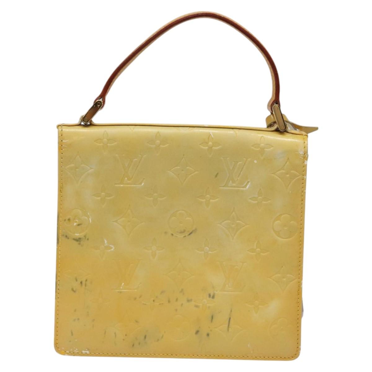 LOUIS VUITTON Monogram Vernis Spring Street Hand Bag Gris M91029 LV Auth MY048
