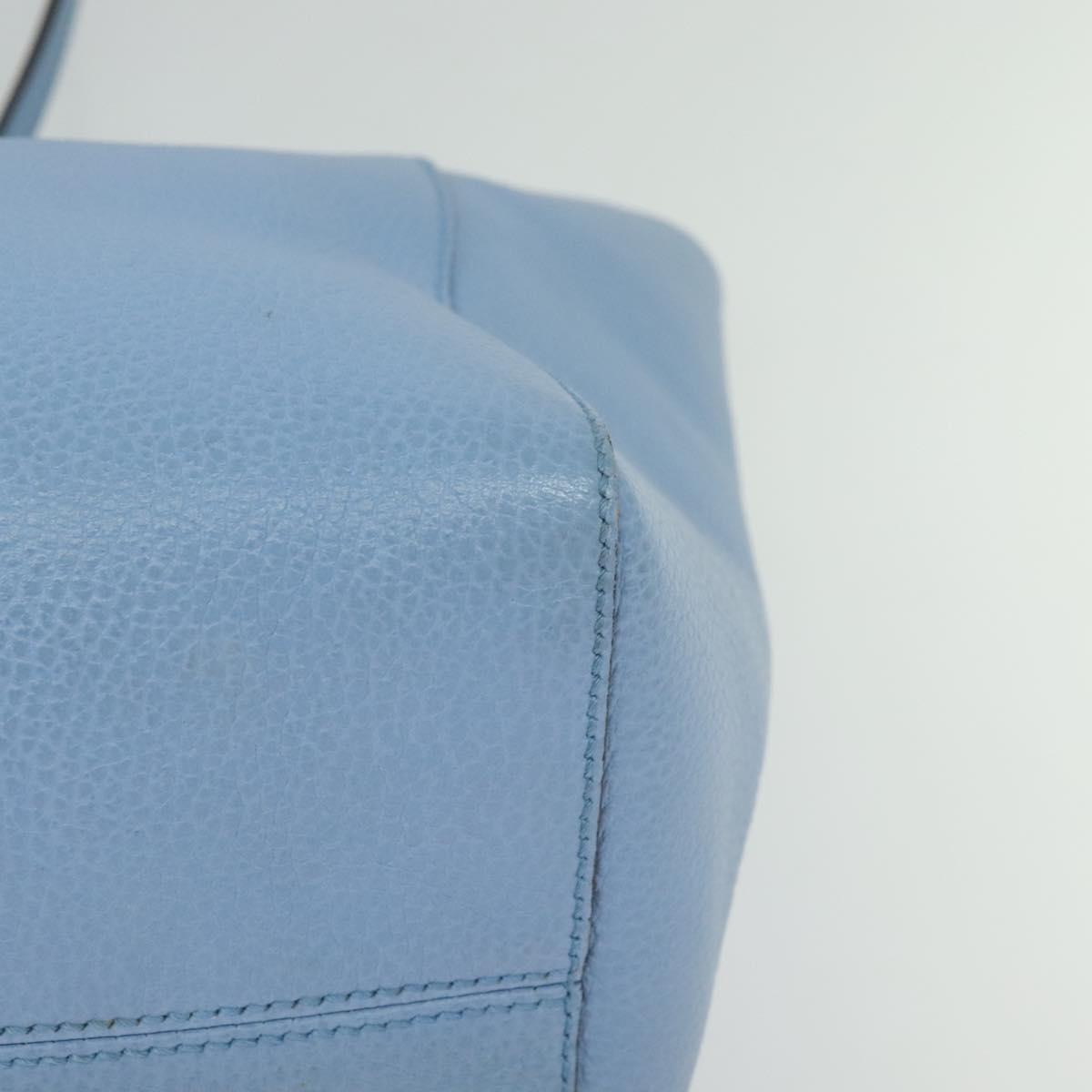 GUCCI Tote Bag Leather Blue Gold 354397 Auth MY051V