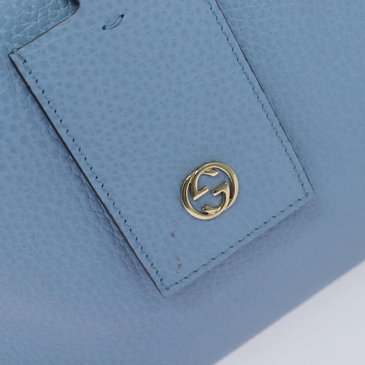 GUCCI Tote Bag Leather Blue Gold 354397 Auth MY051V