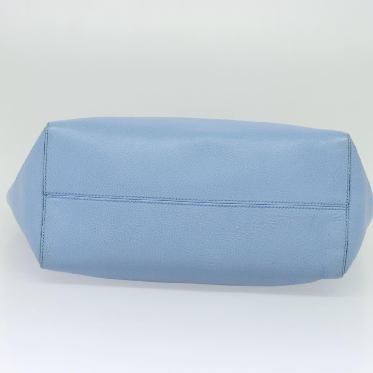 GUCCI Tote Bag Leather Blue Gold 354397 Auth MY051V