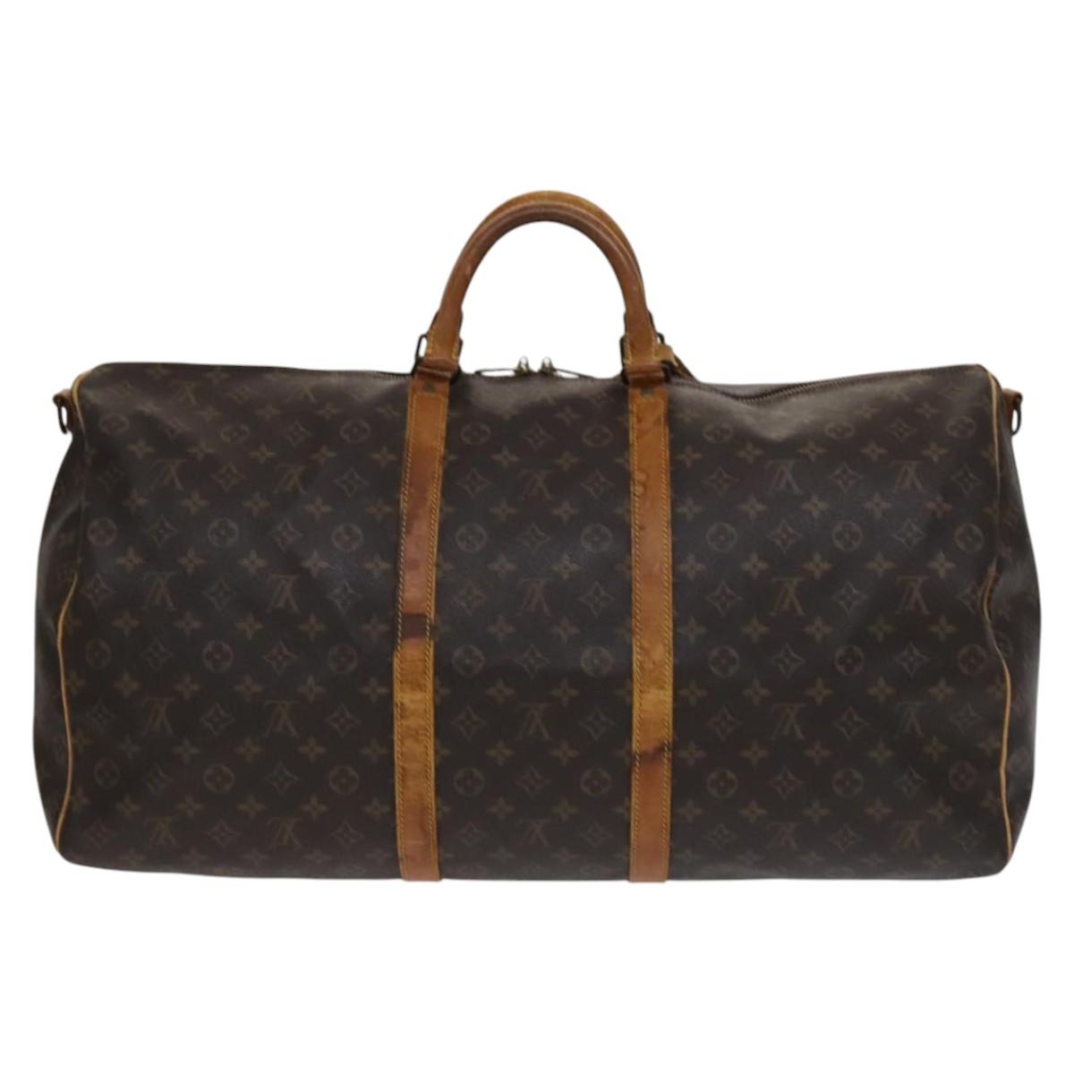LOUIS VUITTON Monogram Keepall Bandouliere 60 Boston Bag M41412 LV Auth MY053