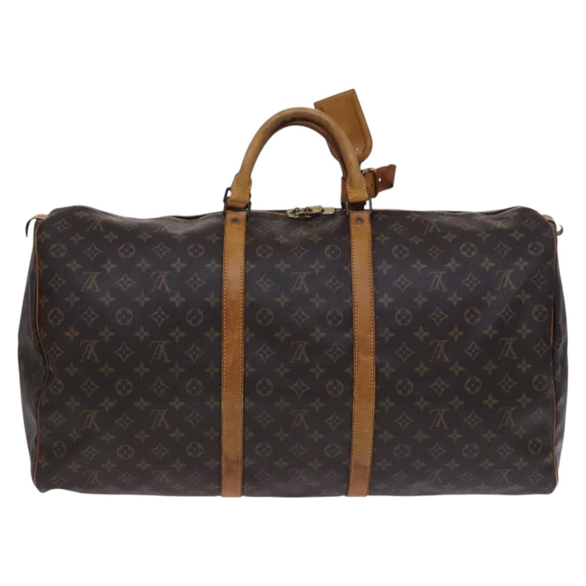 LOUIS VUITTON Monogram Keepall 60 Boston Bag M41422 LV Auth MY055