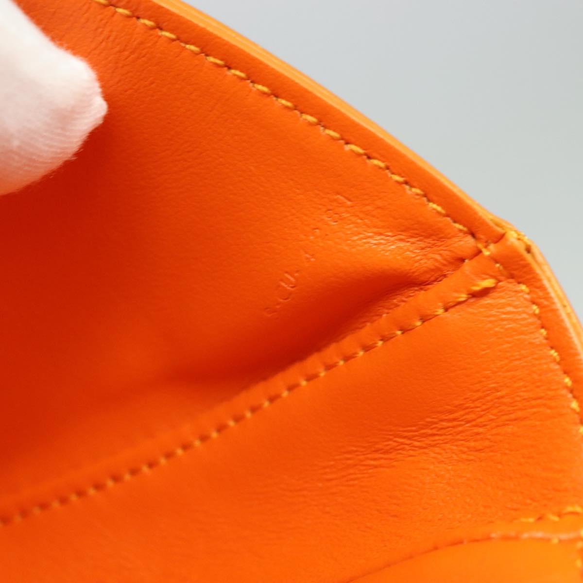 CELINE Triangle Shoulder Bag Leather Orange Auth MY058AM