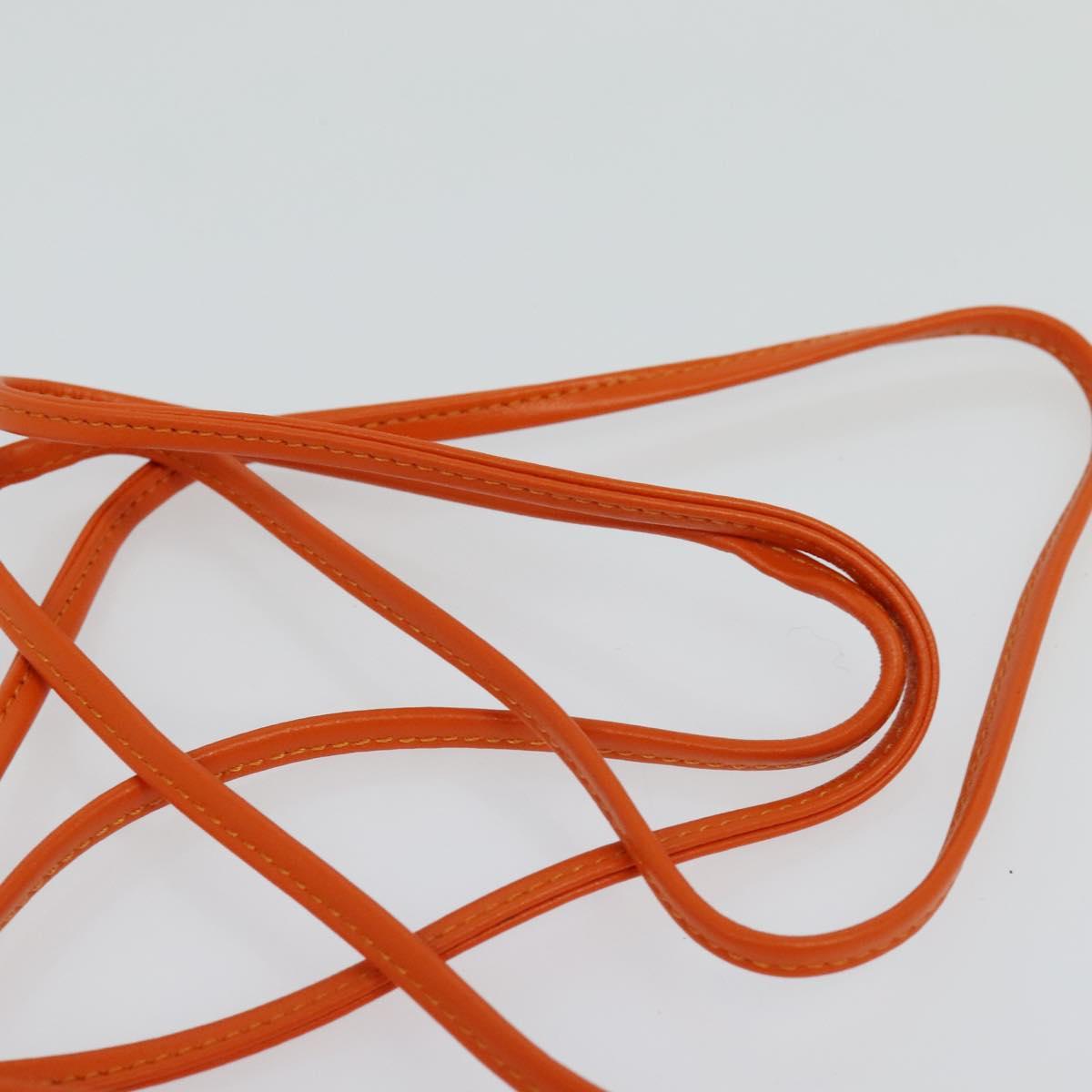 CELINE Triangle Shoulder Bag Leather Orange Auth MY058AM