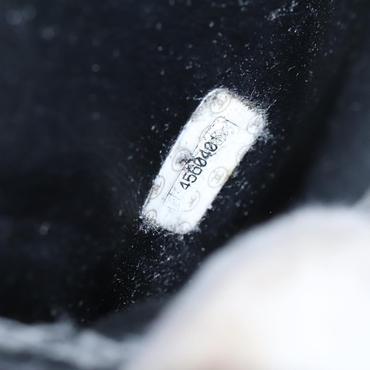 CHANEL Vanity Pouch Patent leather 2way Black Gold CC Auth MY059