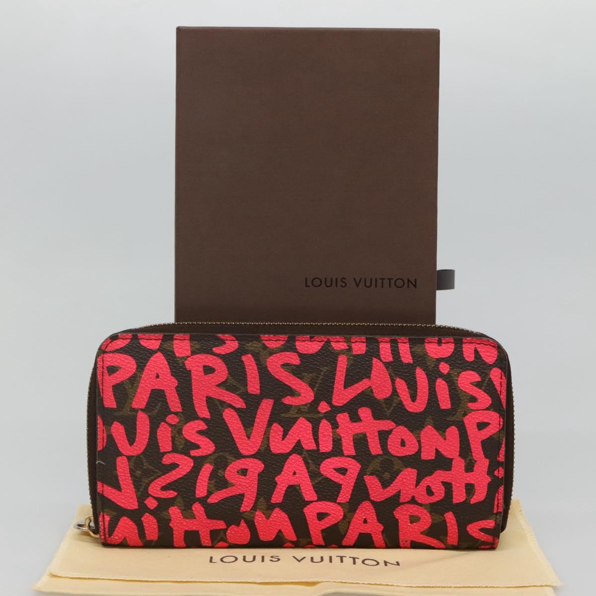 LOUIS VUITTON Monogram Graffiti Zippy Wallet Pink M93710 LV Auth MY064V
