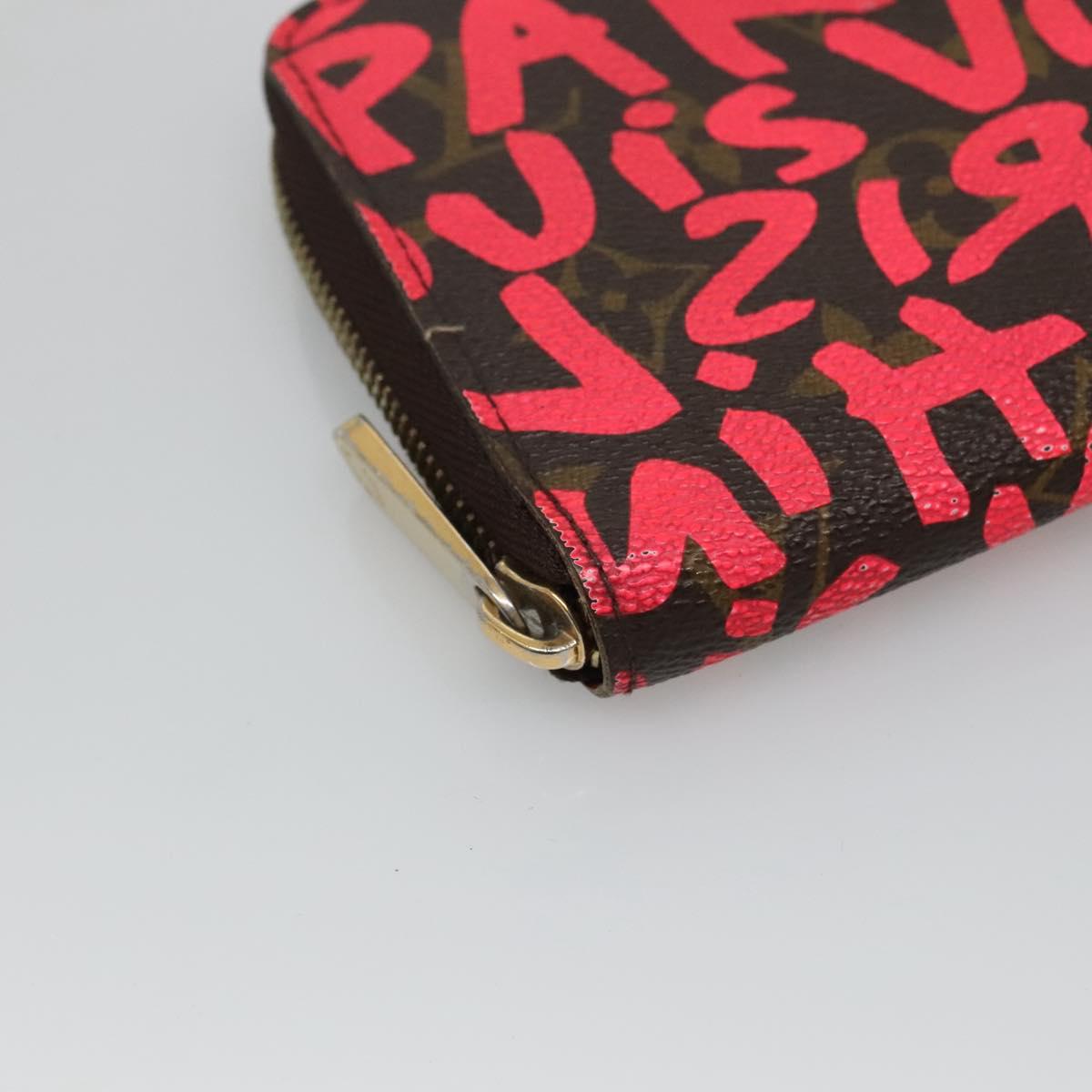 LOUIS VUITTON Monogram Graffiti Zippy Wallet Pink M93710 LV Auth MY064V