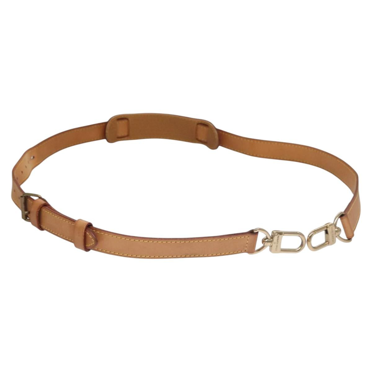 LOUIS VUITTON Adjustable Shoulder Strap Leather 36.2""-43.3"" Beige Auth MY075