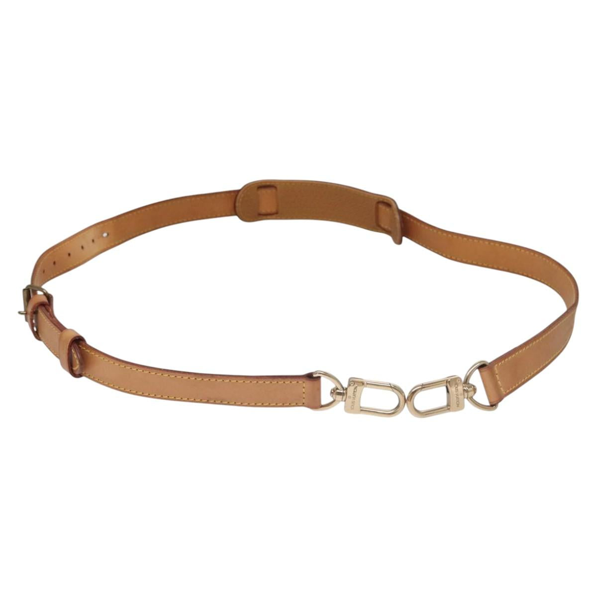 LOUIS VUITTON Adjustable Shoulder Strap Leather 36.2""-43.3"" Beige Auth MY075