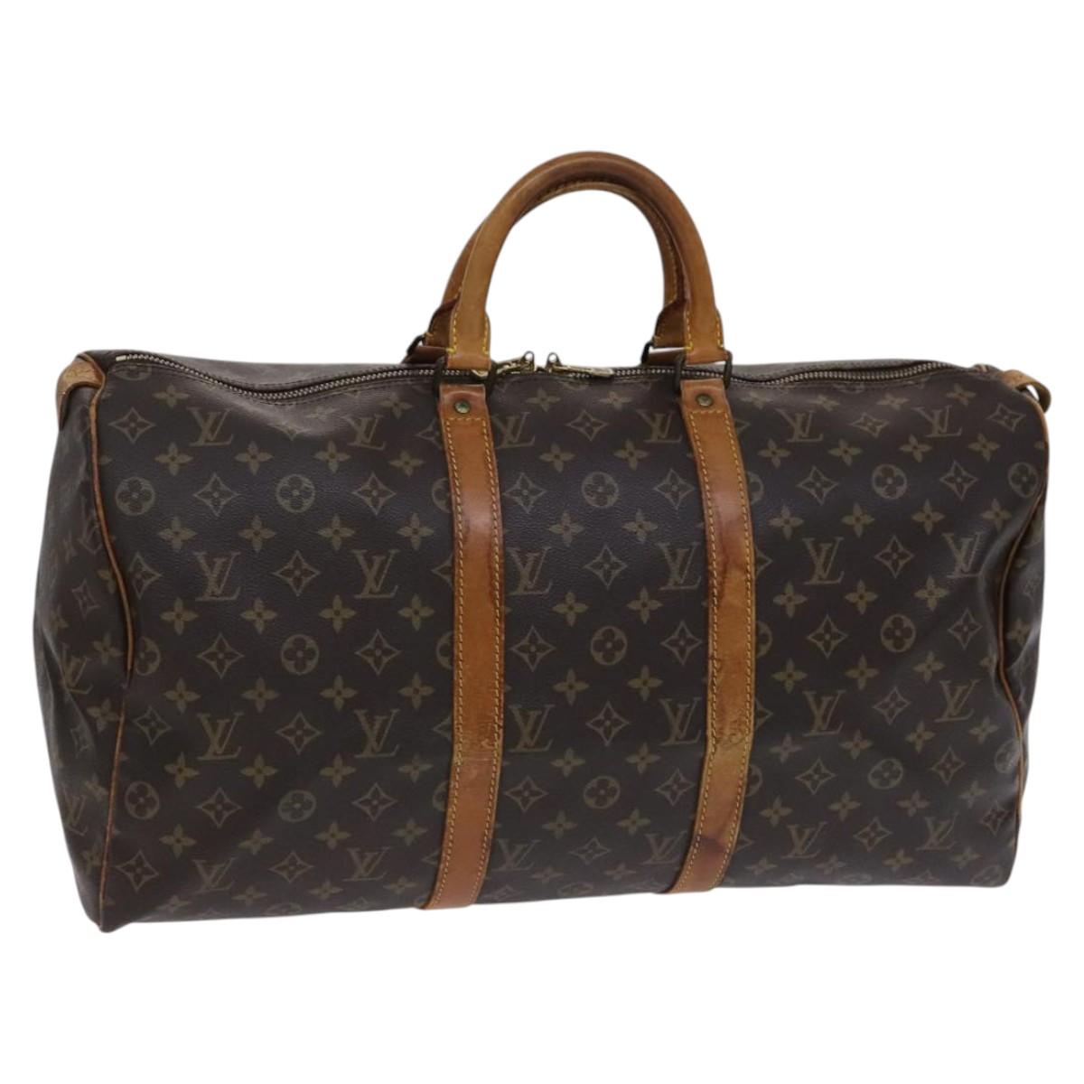 LOUIS VUITTON Monogram Keepall 50 Boston Bag M41426 LV Auth MY083