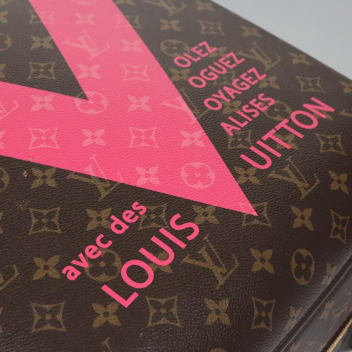 LOUIS VUITTON Monogram V Line Zephyr 55 suitcase Pink LV Auth MY086