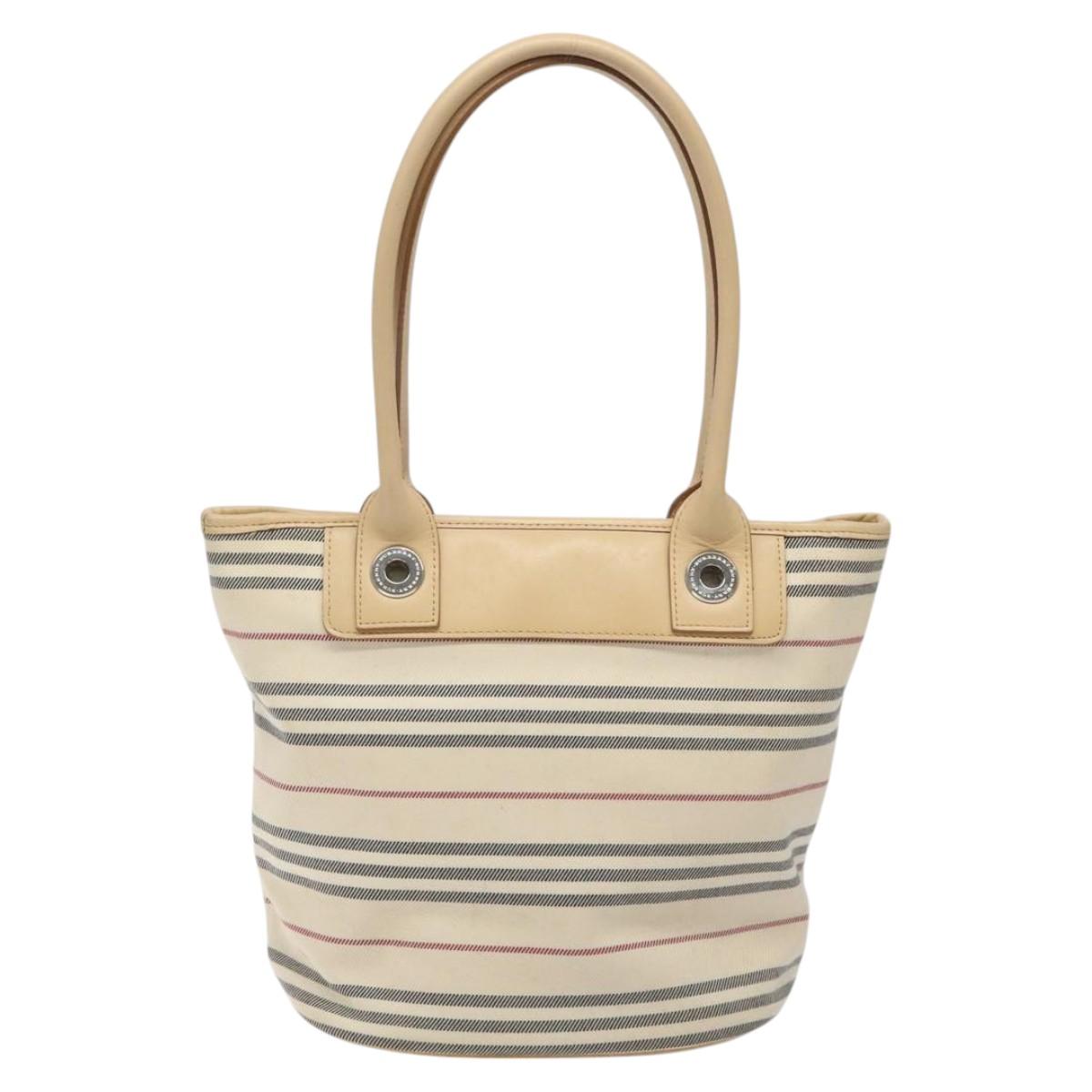 BURBERRY Nova Check Tote Bag Canvas Beige Auth MY107