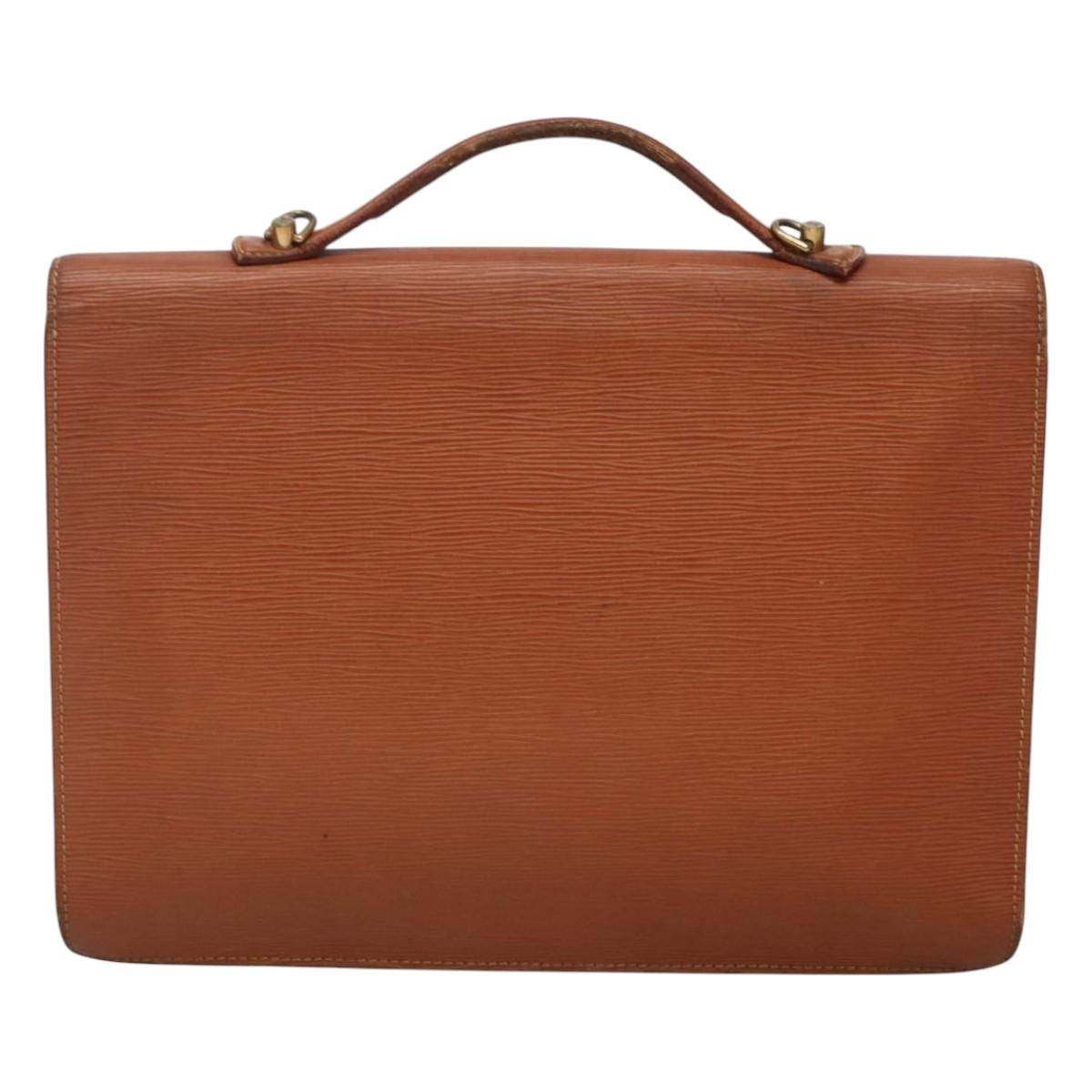 LOUIS VUITTON Epi Porte Documents Bandouliere Zipangu Gold M54468 LV Auth MY117