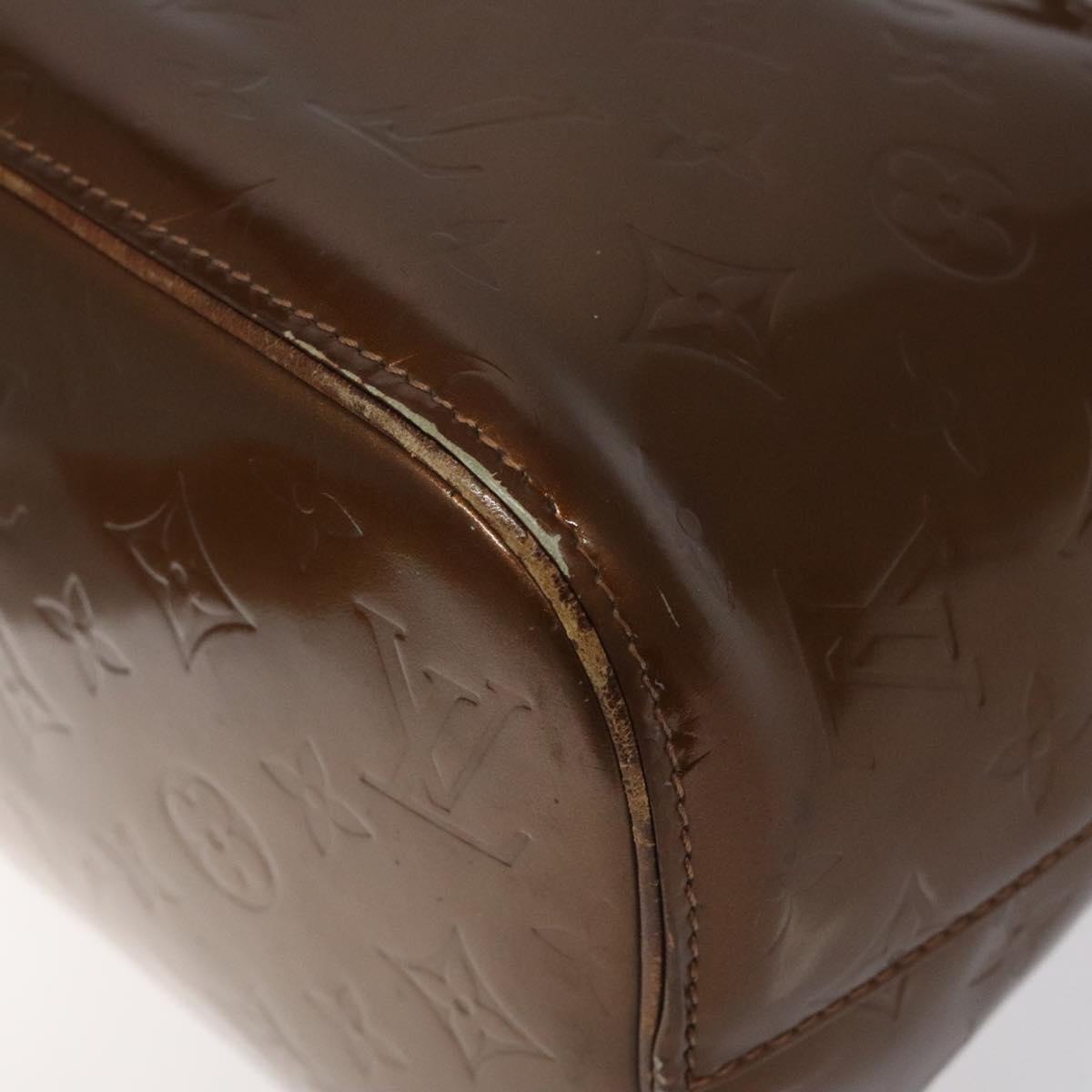 LOUIS VUITTON Monogram Vernis Houston Hand Bag Bronze M91122 LV Auth MY122