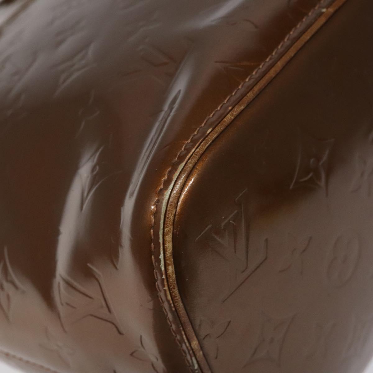 LOUIS VUITTON Monogram Vernis Houston Hand Bag Bronze M91122 LV Auth MY122