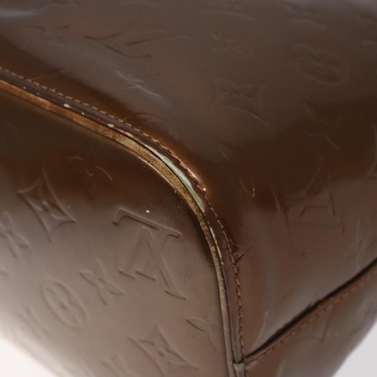 LOUIS VUITTON Monogram Vernis Houston Hand Bag Bronze M91122 LV Auth MY122