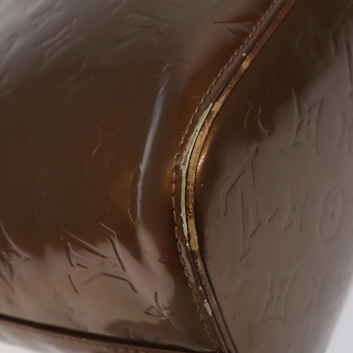 LOUIS VUITTON Monogram Vernis Houston Hand Bag Bronze M91122 LV Auth MY122