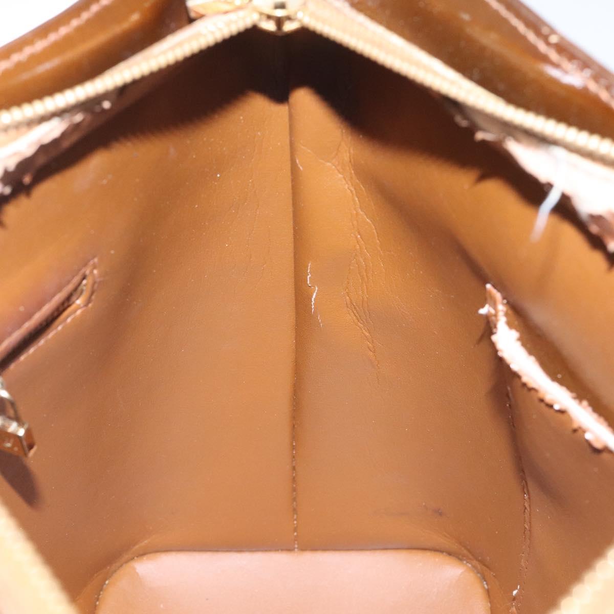 LOUIS VUITTON Monogram Vernis Houston Hand Bag Bronze M91122 LV Auth MY122
