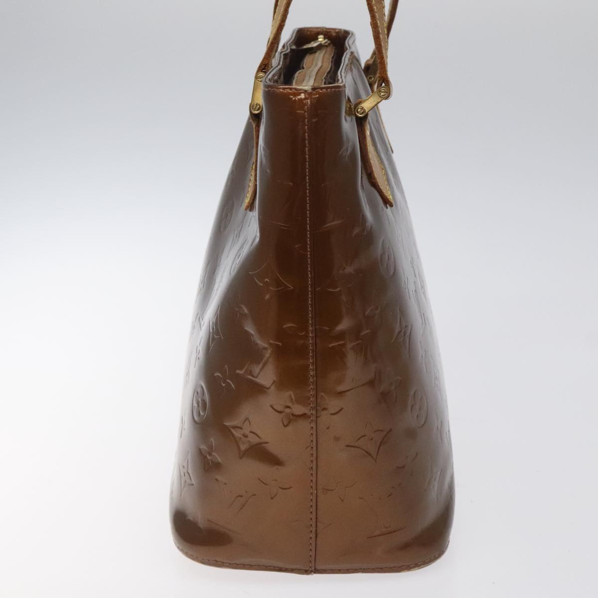 LOUIS VUITTON Monogram Vernis Houston Hand Bag Bronze M91122 LV Auth MY122