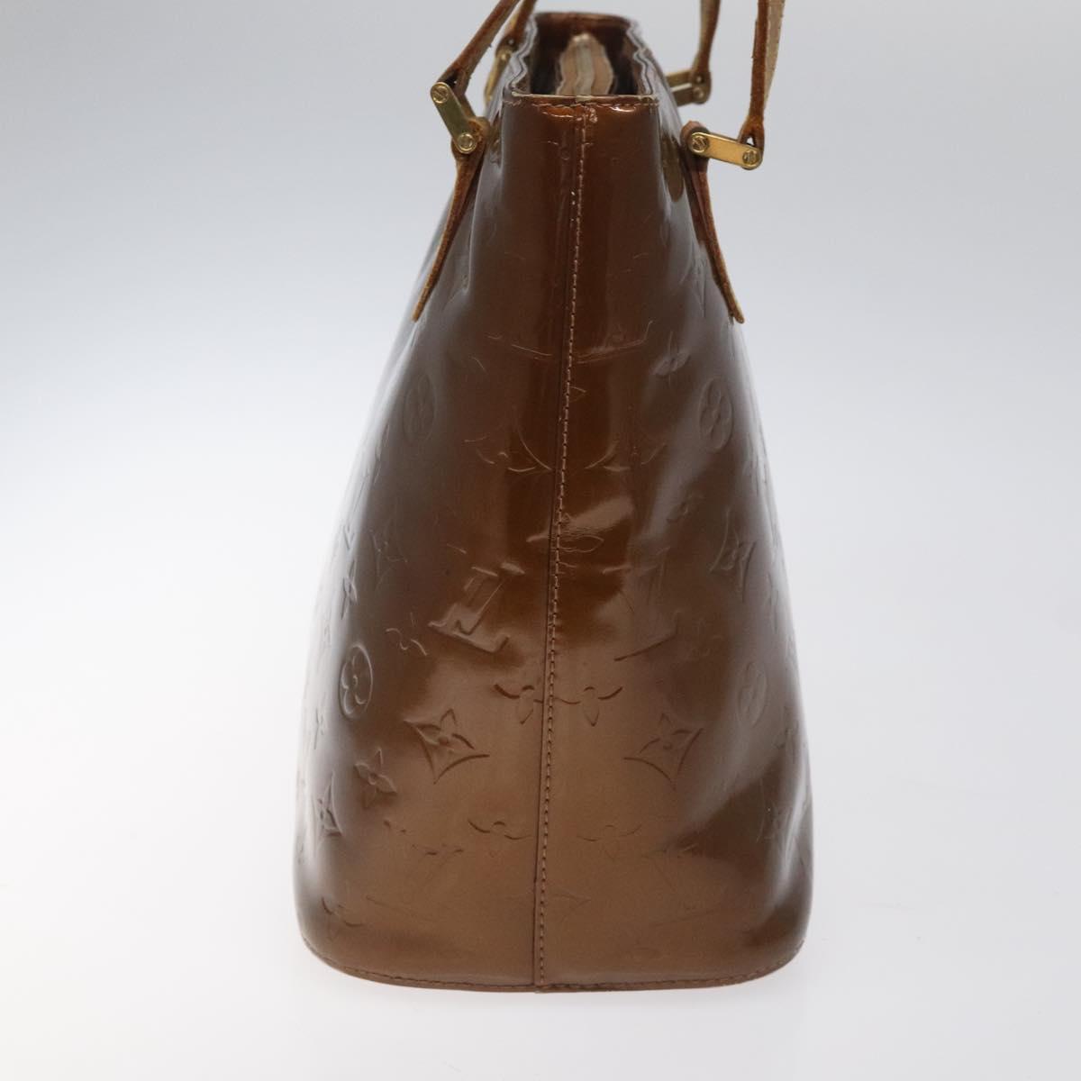 LOUIS VUITTON Monogram Vernis Houston Hand Bag Bronze M91122 LV Auth MY122