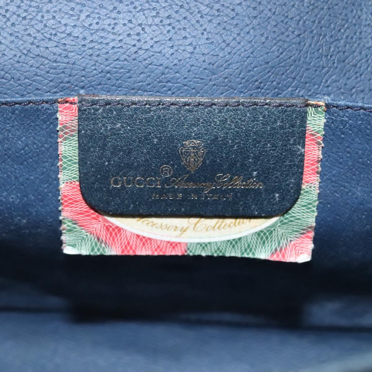 GUCCI GG Supreme Sherry Line Clutch Bag PVC Navy Red 89 01 031 Auth MY132