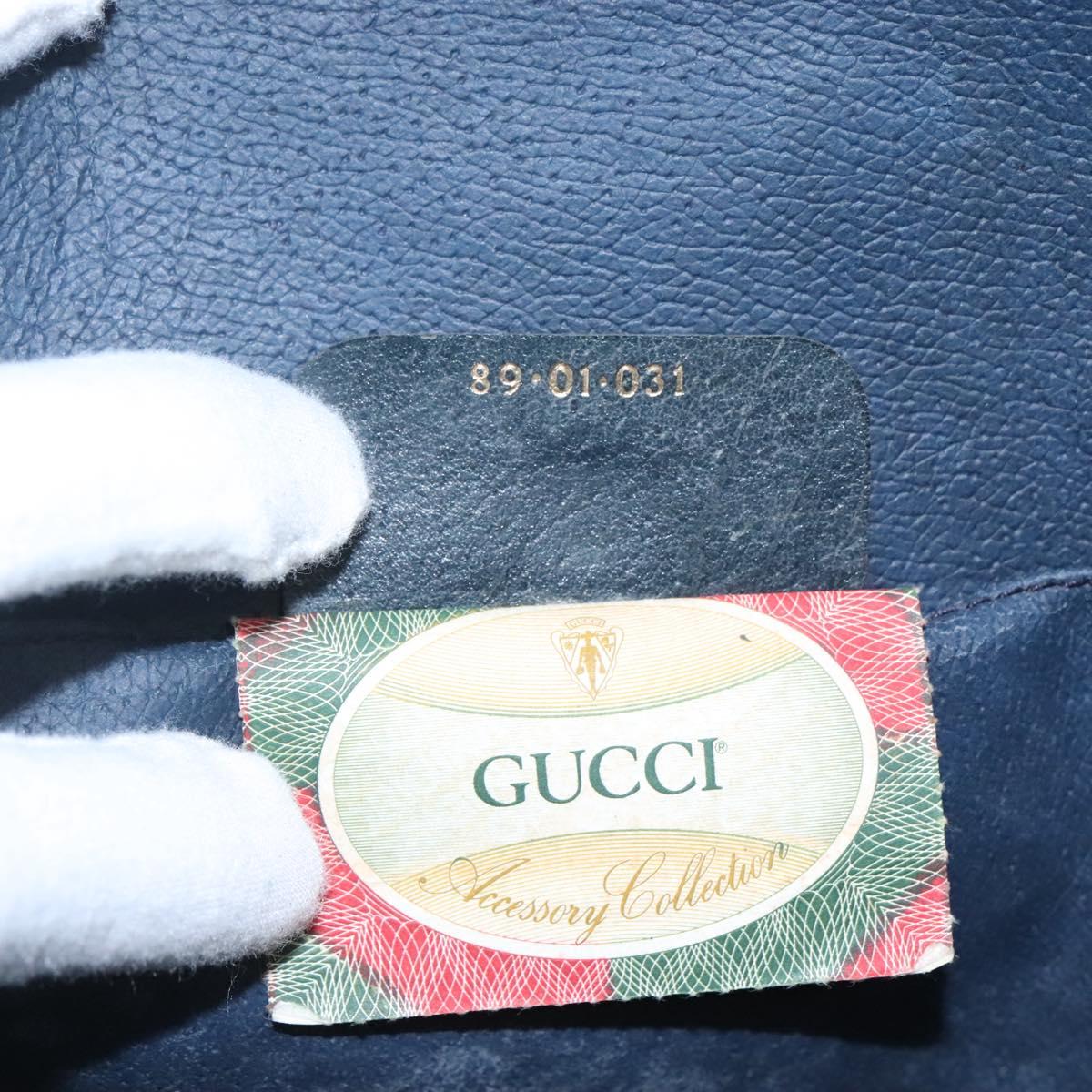 GUCCI GG Supreme Sherry Line Clutch Bag PVC Navy Red 89 01 031 Auth MY132