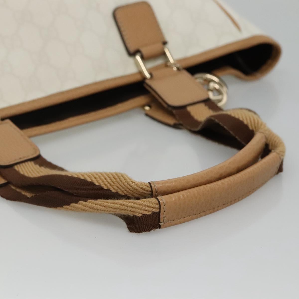 GUCCI GG Supreme Tote Bag PVC Outlet White Gold 264216 Auth MY141