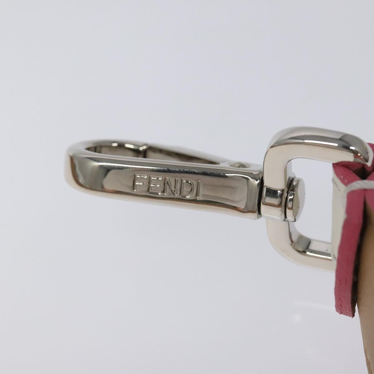 FENDI Shoulder Strap Leather White Multicolor Auth MY144V