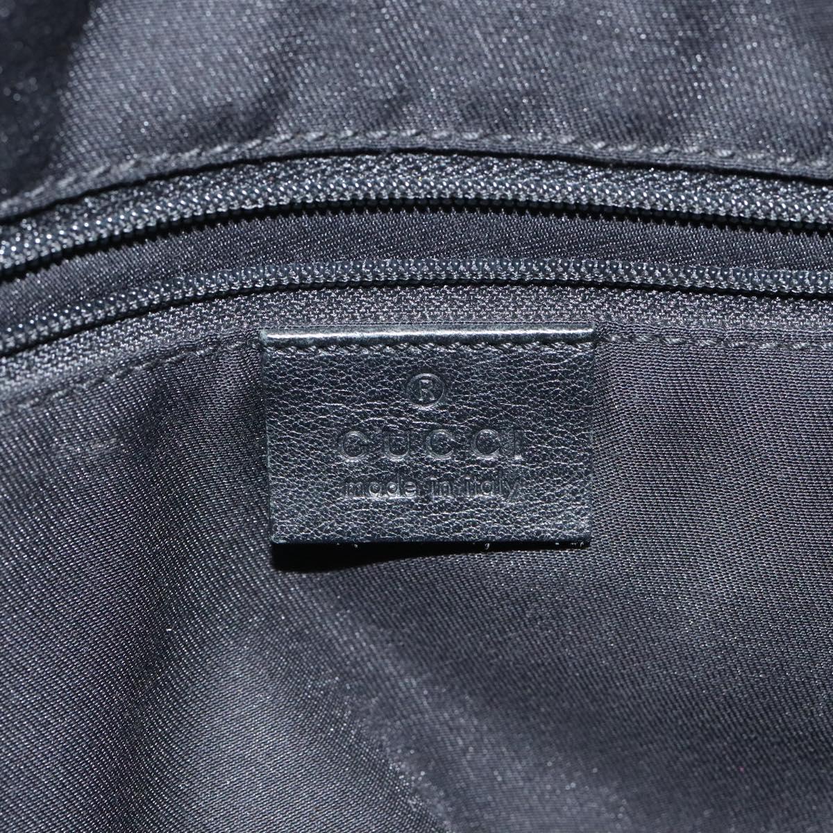 GUCCI Hand Bag Leather Black Gold 181487 Auth MY166