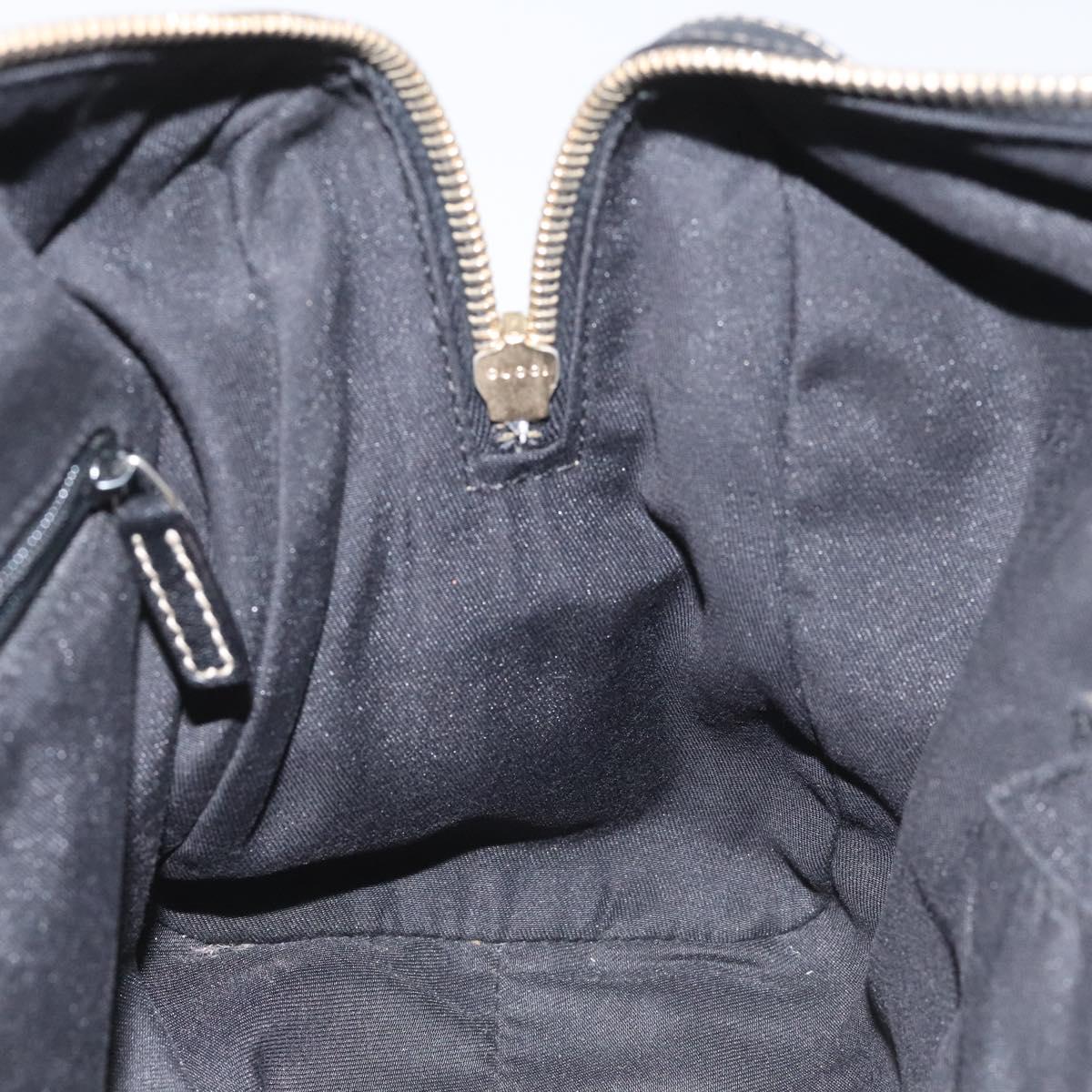 GUCCI Hand Bag Leather Black Gold 181487 Auth MY166
