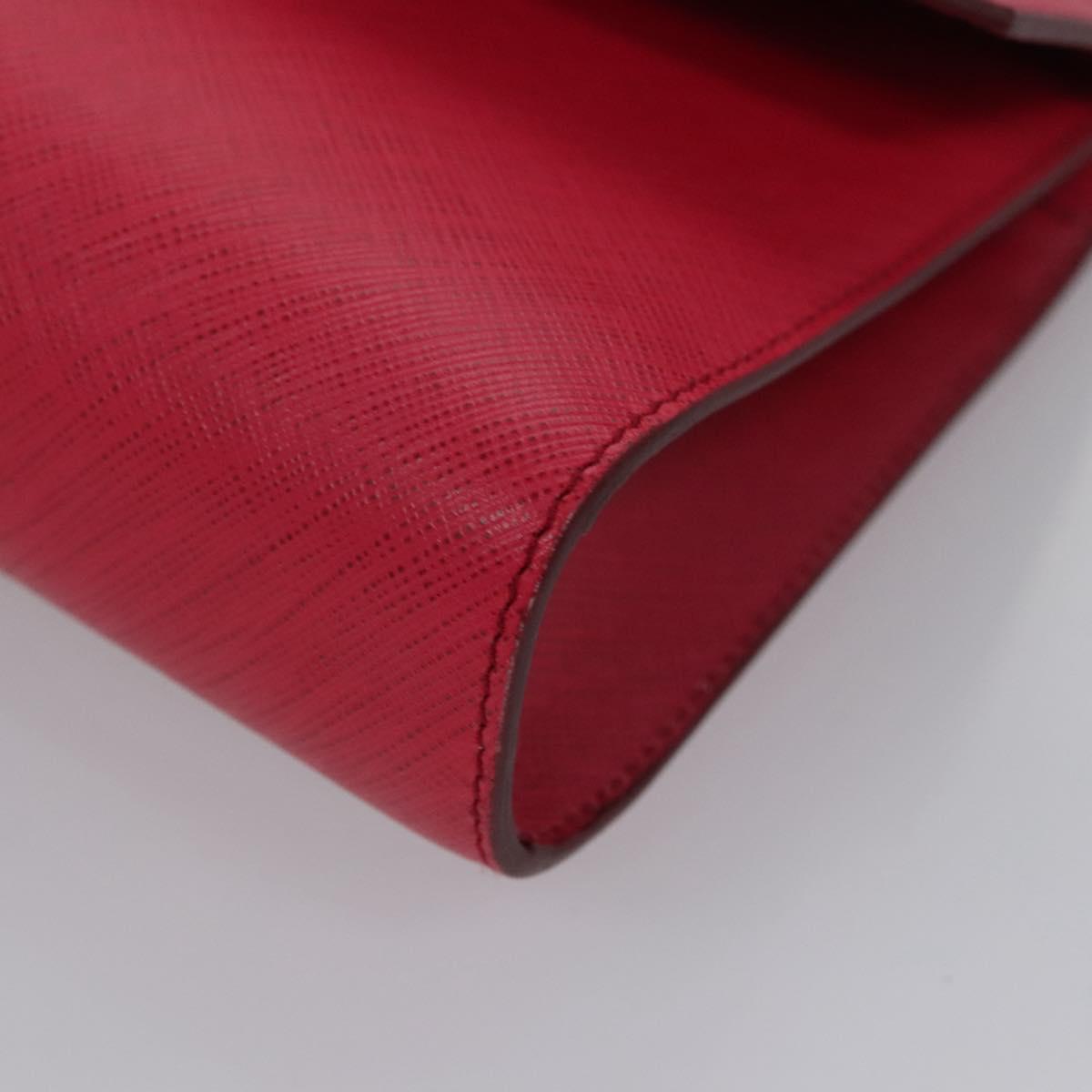 Salvatore Ferragamo Gancini Shoulder Bag Safiano leather Pink Silver Auth MY169V