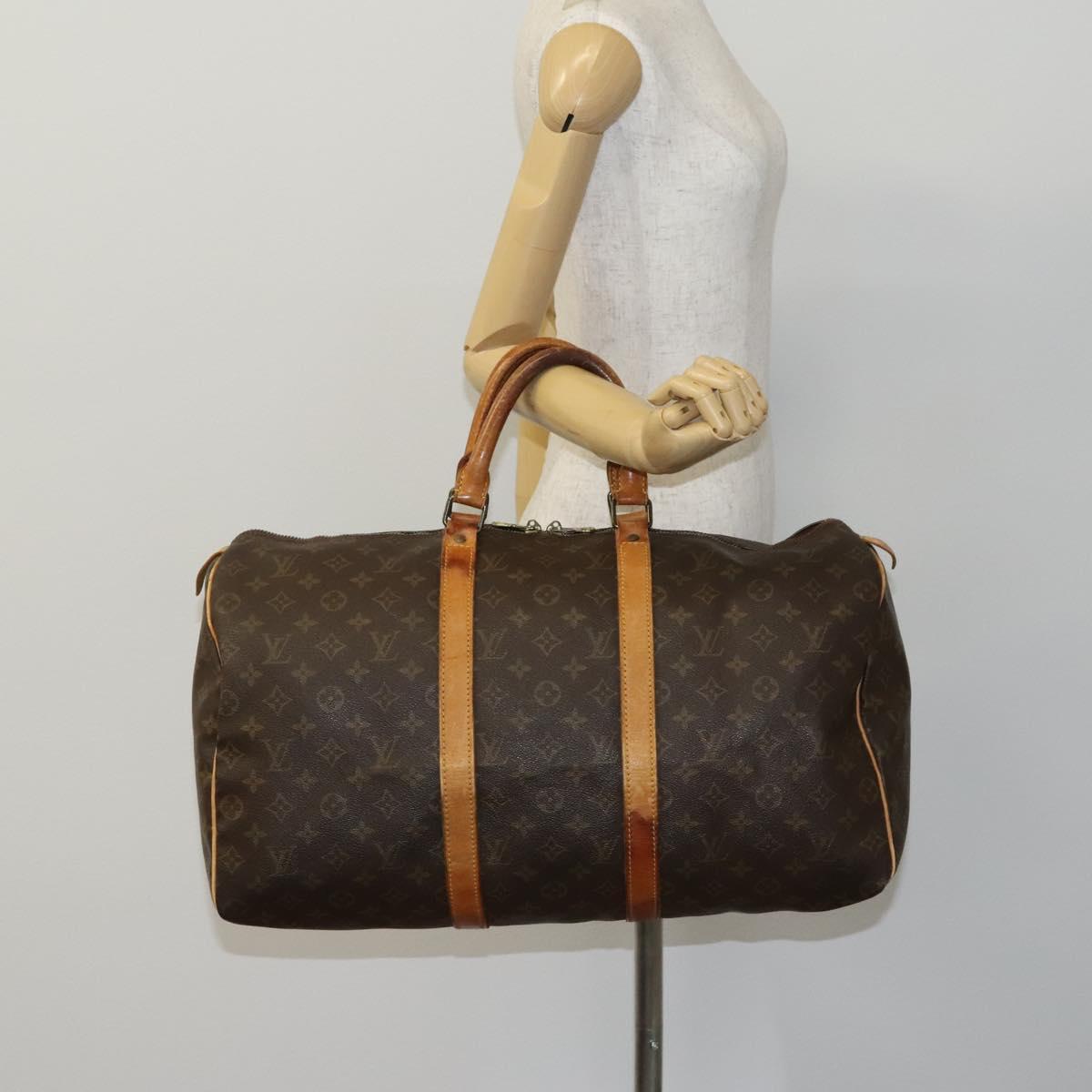 LOUIS VUITTON Monogram Keepall 50 Boston Bag M41426 LV Auth MY177