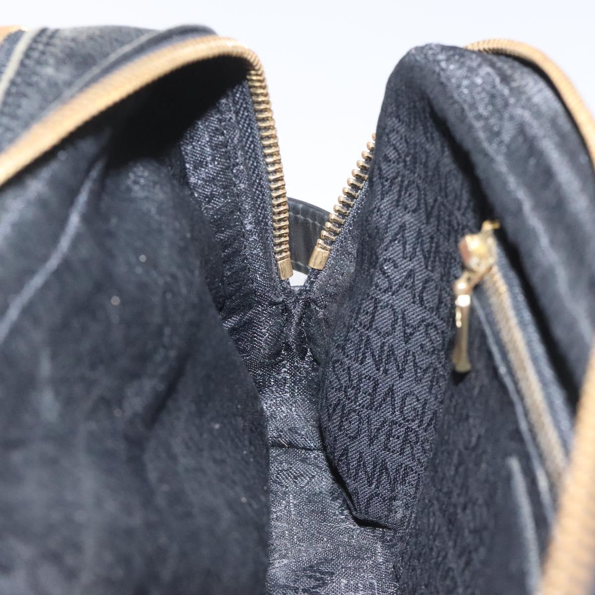 Gianni Versace Clutch Bag Leather Black Gold Auth MY181