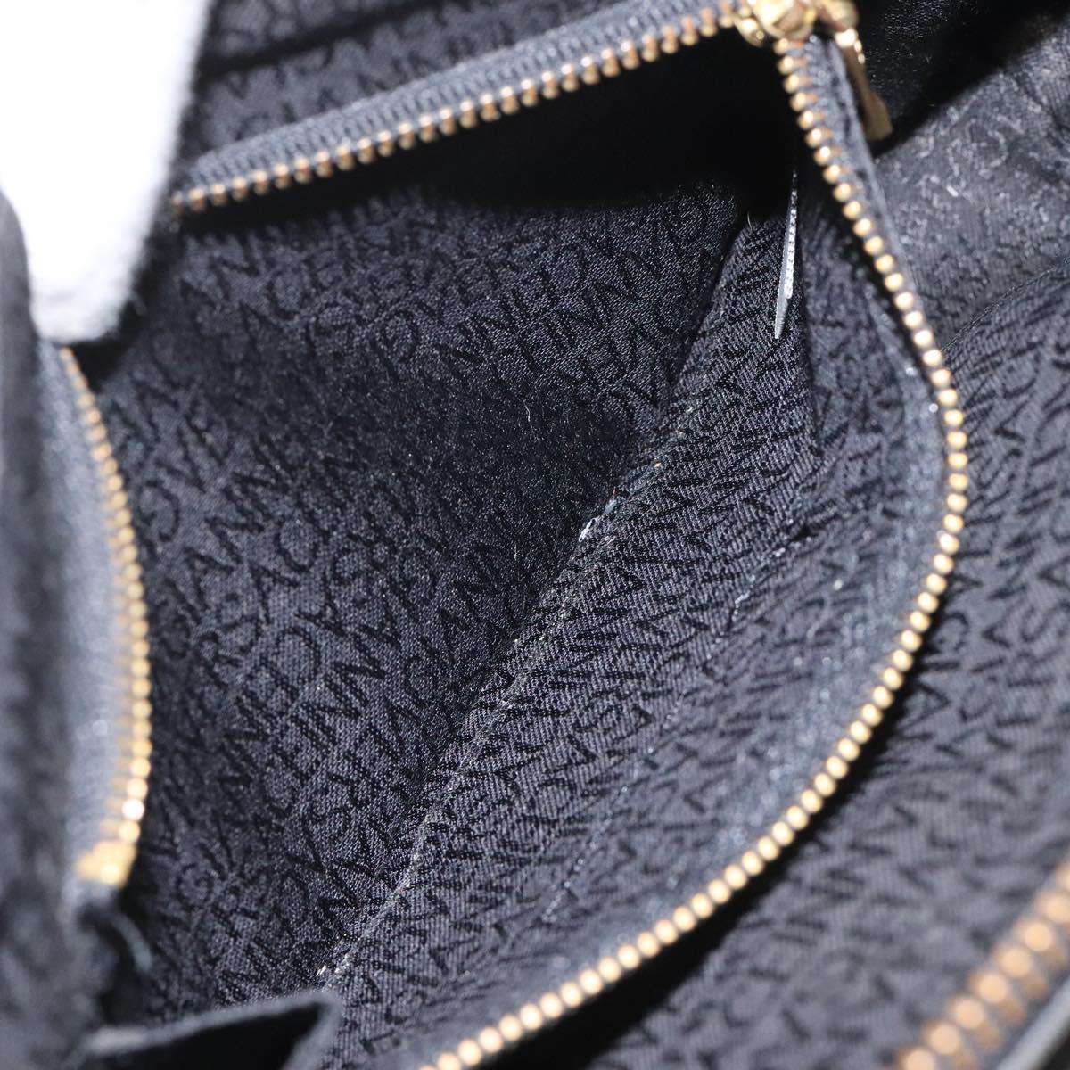 Gianni Versace Clutch Bag Leather Black Gold Auth MY181