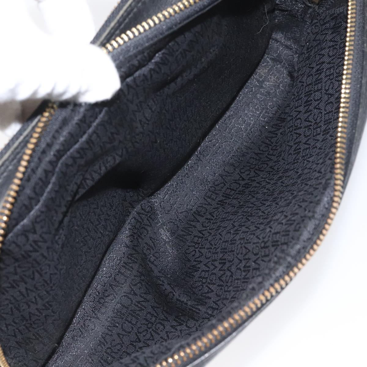 Gianni Versace Clutch Bag Leather Black Gold Auth MY181