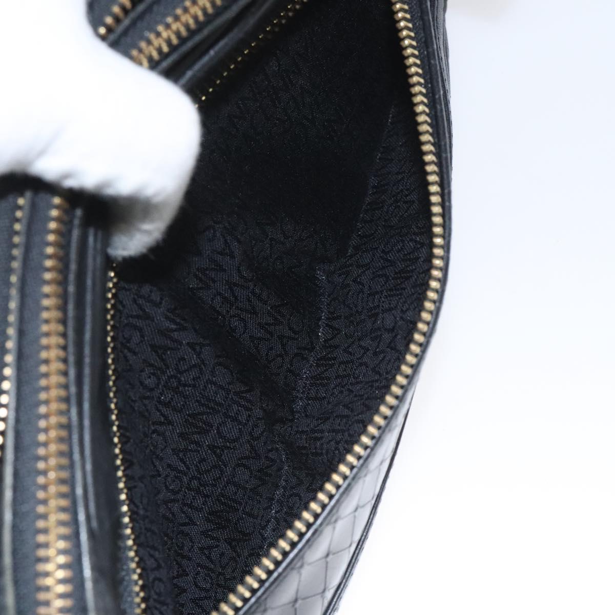 Gianni Versace Clutch Bag Leather Black Gold Auth MY181