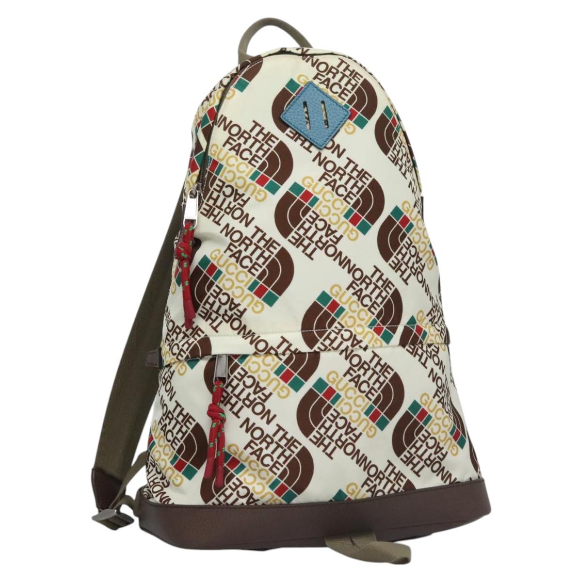GUCCI GUCCI x THE NORTH FACE Backpack Nylon Cream 650288 Auth MY182V