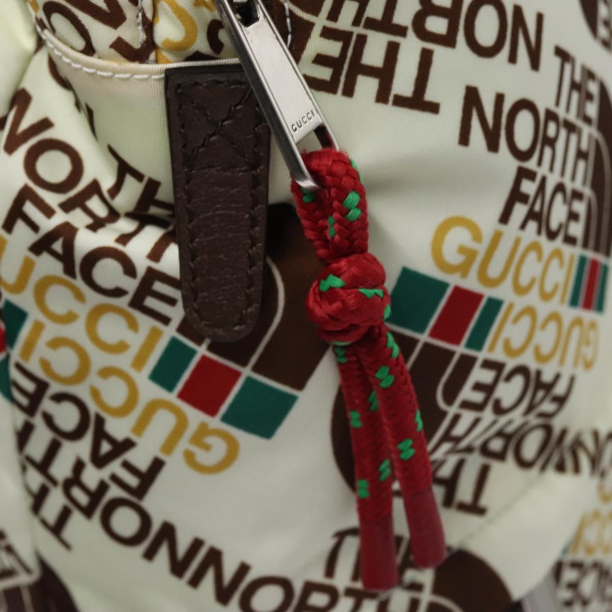 GUCCI GUCCI x THE NORTH FACE Backpack Nylon Cream 650288 Auth MY182V