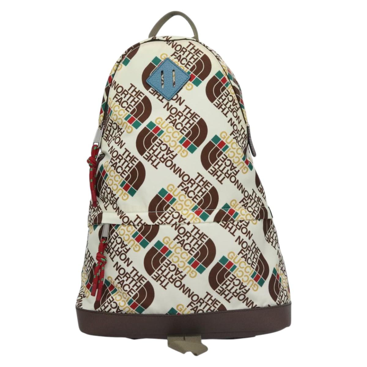 GUCCI GUCCI x THE NORTH FACE Backpack Nylon Cream 650288 Auth MY182V