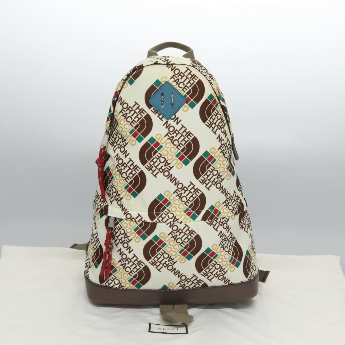 GUCCI GUCCI x THE NORTH FACE Backpack Nylon Cream 650288 Auth MY182V