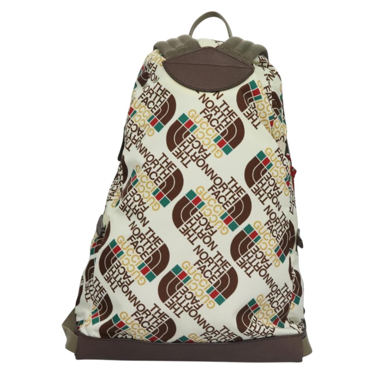 GUCCI GUCCI x THE NORTH FACE Backpack Nylon Cream 650288 Auth MY182V