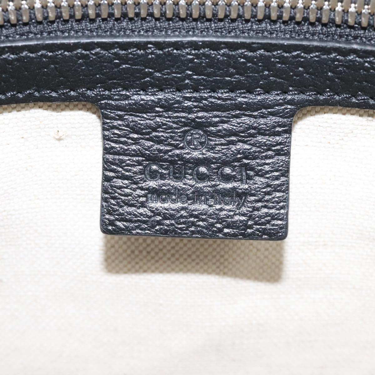 GUCCI Tote Bag Canvas Leather White Black Silver 659983 Auth MY189A